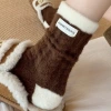 One-piece consignment of Merrad Australian fleece socks, women's fleece thickened mid-calf socks, autumn and winter sleep socks, winter warmth coral fleece long socks details Picture